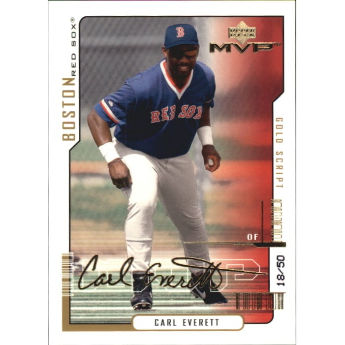2000 Upper Deck MVP Gold Script #182 Carl Everett. rookie card picture