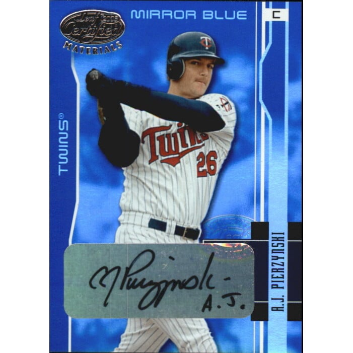 2003 Leaf Certified Materials Mirror Blue Autographs #100 A.J. Pierzynski/5