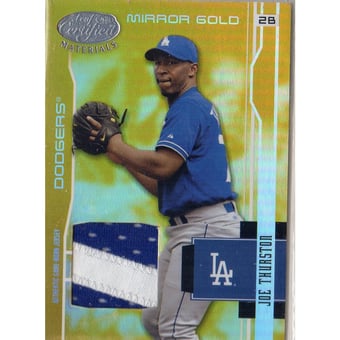 2003 Leaf Certified Materials Mirror Gold Materials #91 Joe Thurston Jsy