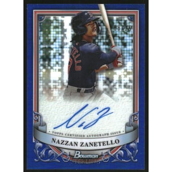 2024 Bowman Sterling Prospect Autographs Blue Refractors #PANZ Nazzan Zanetello