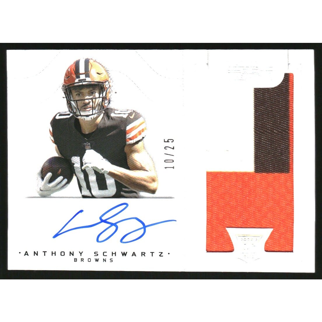2021 Panini National Treasures Crossover Rookie Patch Autographs Holo Silver #31 Anthony Schwartz. rookie card picture
