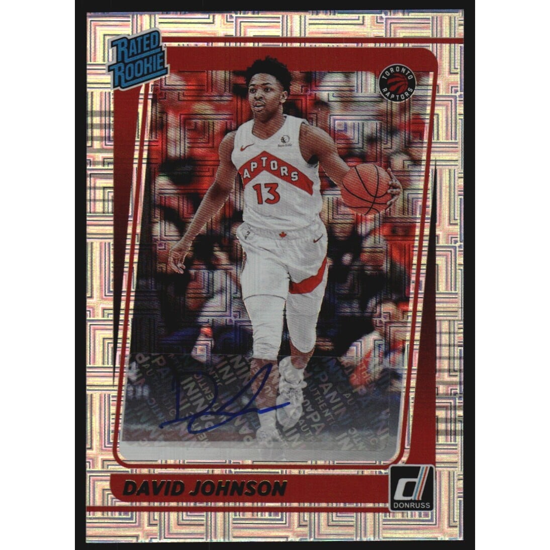 2021-22 Donruss Rated Rookies Signatures Choice #243 David Johnson. rookie card picture