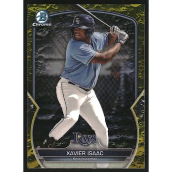 2023 Bowman Chrome Draft Yellow Lunar Crater Refractors #BDC120 Xavier Isaac