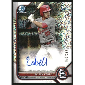 2022 Bowman Chrome Prospect Autographs Speckle Refractors #CPAEC Elijah Cabell