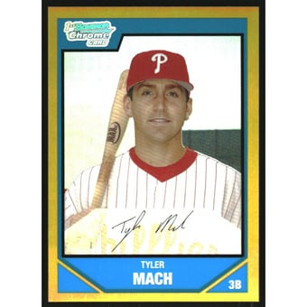 2007 Bowman Chrome Draft Draft Picks Gold Refractors #BDPP4 Tyler Mach
