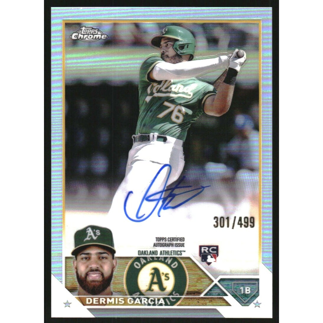 2023 Topps Chrome Rookie Autographs Refractors #RADGA Dermis Garcia. rookie card picture