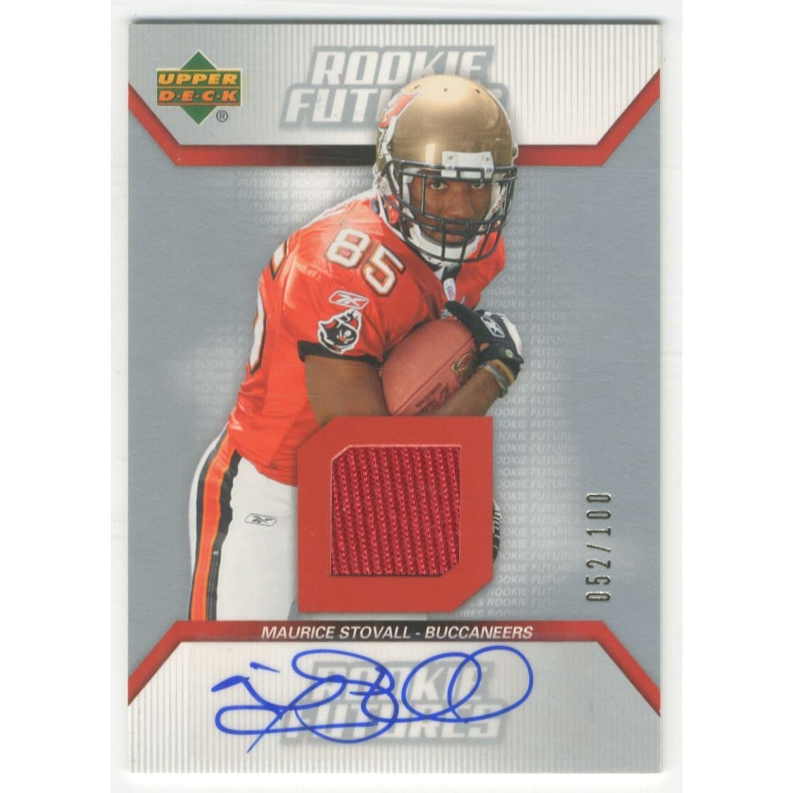 2006 Upper Deck Rookie Futures Jersey Autographs #RFMS Maurice Stovall/100. rookie card picture