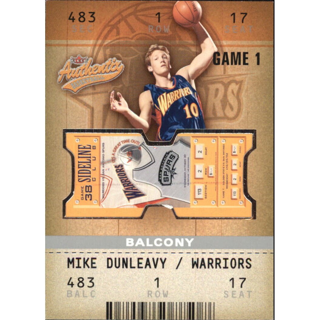 2002-03 Fleer Authentix Balcony #103 Mike Dunleavy. rookie card picture