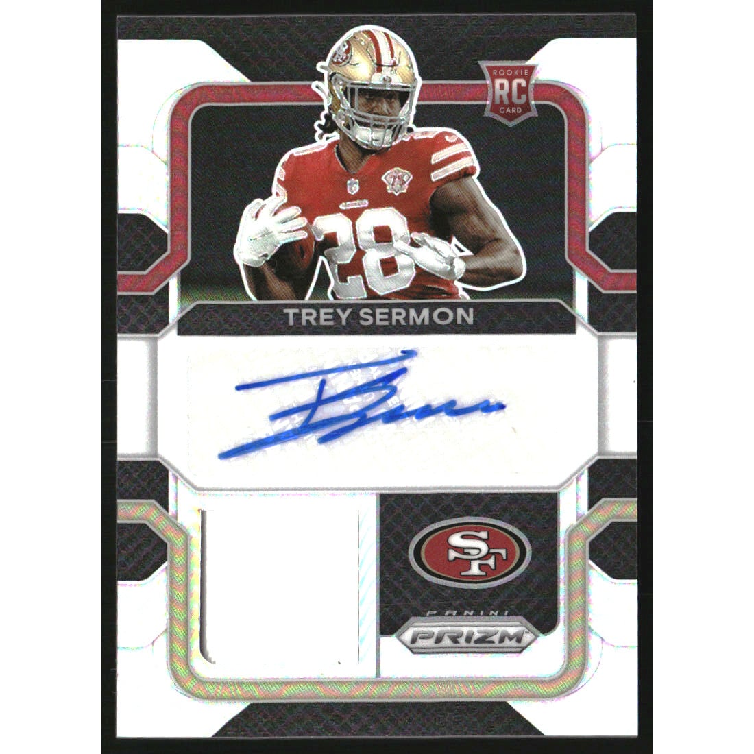 2021 Panini Prizm Rookie Patch Autographs Prizms #25 Trey Sermon. rookie card picture