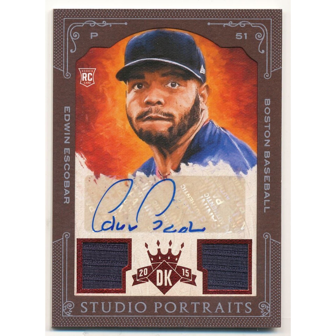 2015 Diamond Kings Studio Portraits Signature Materials Framed Red #23 Edwin Escobar/99 2015 Diamond Kings Studio Portraits Signature Materials Framed Red #23 Edwin Escobar/99