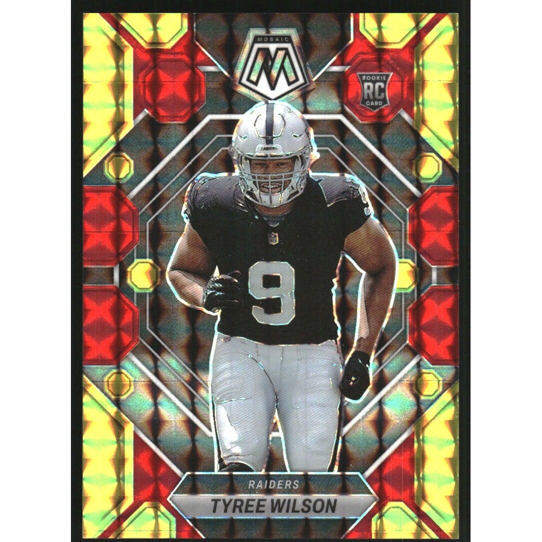 2023 Panini Mosaic Mosaic Choice Fusion Red and Yellow #372 Tyree Wilson. rookie card picture