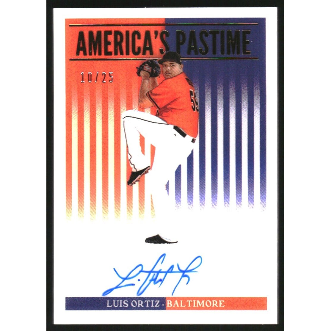 2019 Panini America's Pastime Autographs Gold #26 Luis Ortiz. rookie card picture