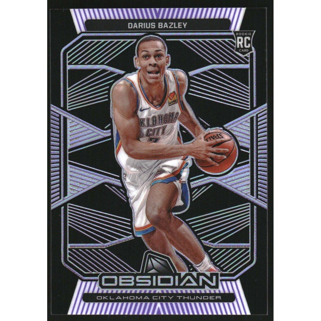 2019-20 Panini Obsidian Electric Etch Purple #165 Darius Bazley/75. rookie card picture