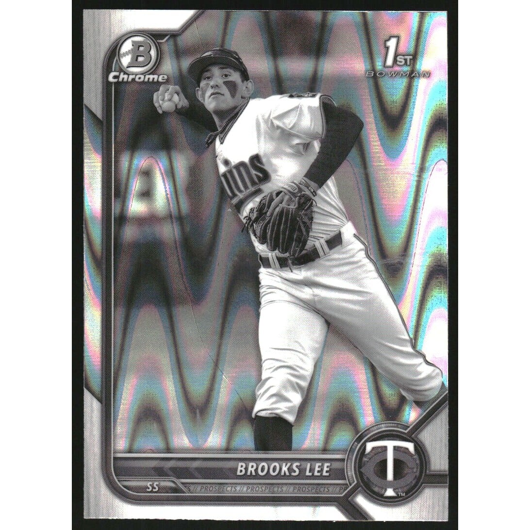 2022 Bowman Chrome Draft Black and White RayWave Refractors #BDC153 Brooks Lee. rookie card picture
