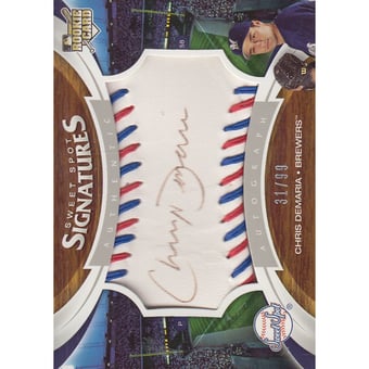 2006 Sweet Spot Signatures Red-Blue Stitch Black Ink #150 Chris Demaria/99