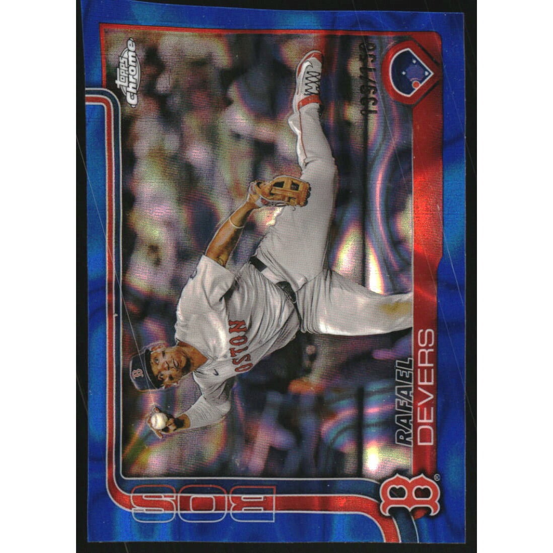 2025 Topps Chrome Blue Lava Refractors #127 Rafael Devers. rookie card picture