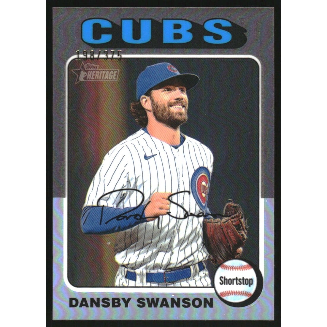 2024 Topps Heritage Chrome Silver Refractors #457 Dansby Swanson/375. rookie card picture