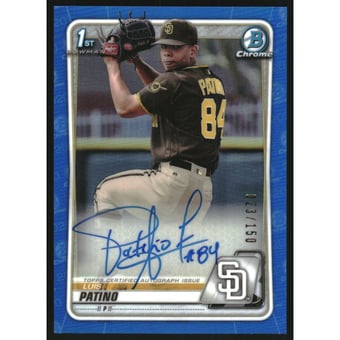 2020 Bowman Chrome Prospect Autographs Blue Refractors #CPALP Luis Patino