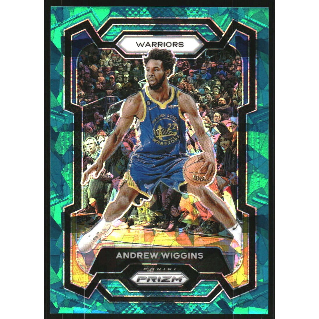 2023-24 Panini Prizm Prizms Teal Ice #83 Andrew Wiggins. rookie card picture
