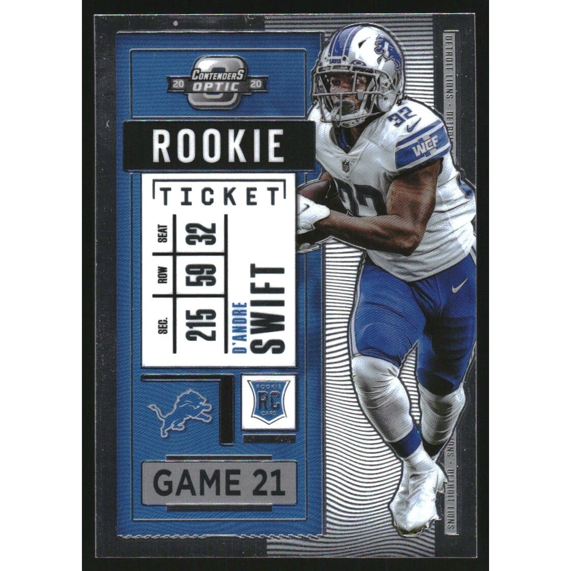 2020 Panini Contenders Optic #70 D'Andre Swift RC. rookie card picture