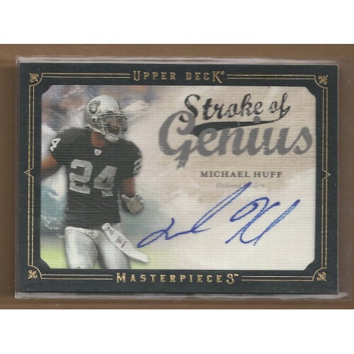 2008 UD Masterpieces Stroke Of Genius Autographs #SOG73 Michael Huff