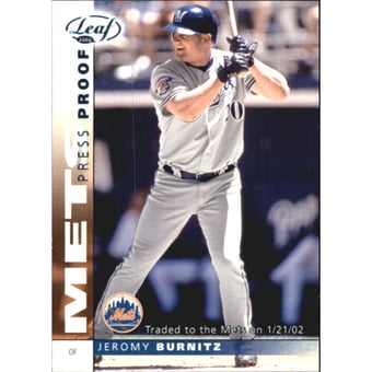 2002 Leaf Press Proofs Platinum #81 Jeromy Burnitz