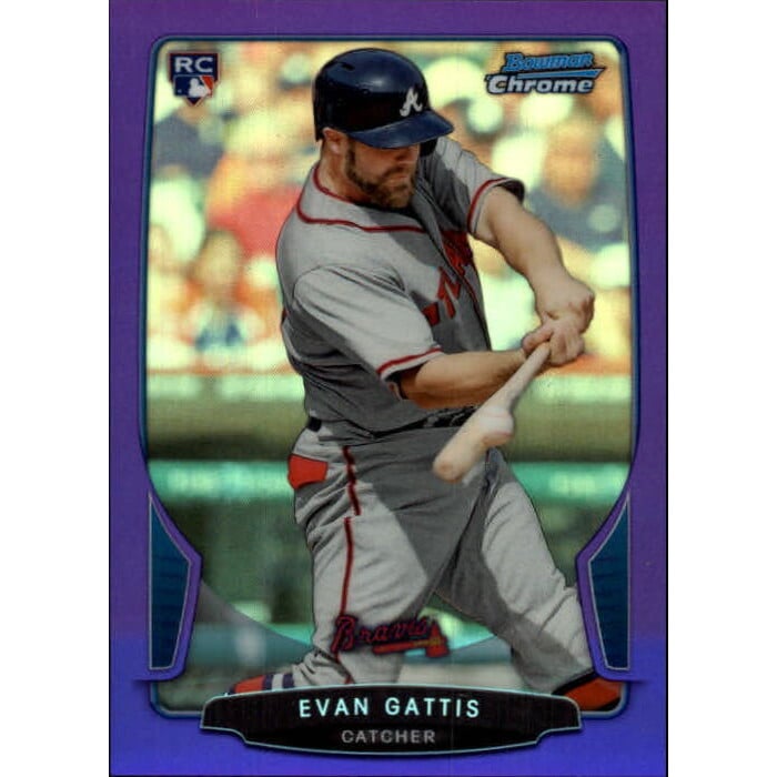 2013 Bowman Chrome Purple Refractors #209 Evan Gattis. rookie card picture