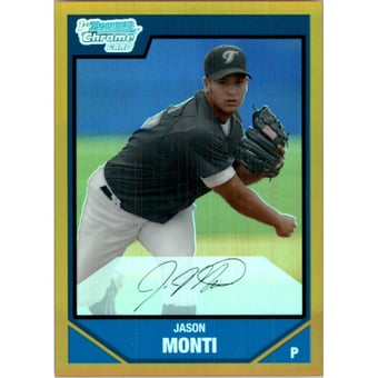 2007 Bowman Chrome Draft Draft Picks Gold Refractors #BDPP47 Jason Monti