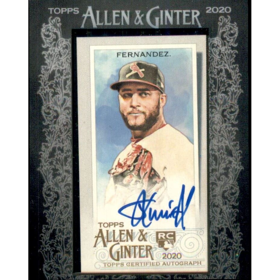 2020 Topps Allen and Ginter Framed Mini Autographs Black Frame #MAJF Junior Fernandez. rookie card picture