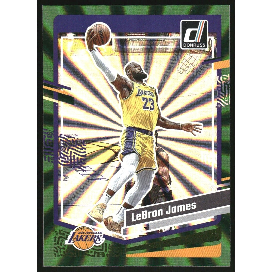 2023-24 Donruss Holo Green Laser #2 LeBron James. rookie card picture