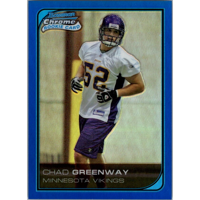 2006 Bowman Chrome Blue Refractors #243 Chad Greenway. rookie card picture