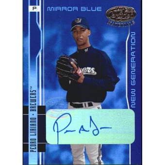 2003 Leaf Certified Materials Mirror Blue Autographs #215 Pedro Liriano NG/50