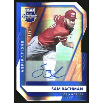 2021 Elite Extra Edition Signatures Aspirations Die Cut #9 Sam Bachman/82