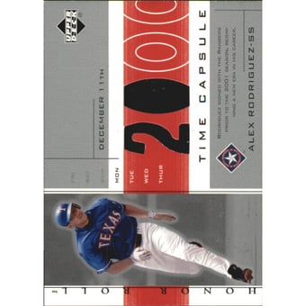 2002 Upper Deck Honor Roll Time Capsule Game Jersey #TCAR3 Alex Rodriguez 00