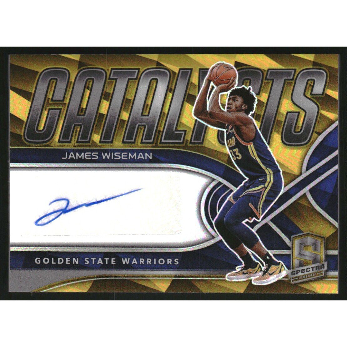 2021-22 Panini Spectra Catalysts Signatures Gold #31 James Wiseman. rookie card picture