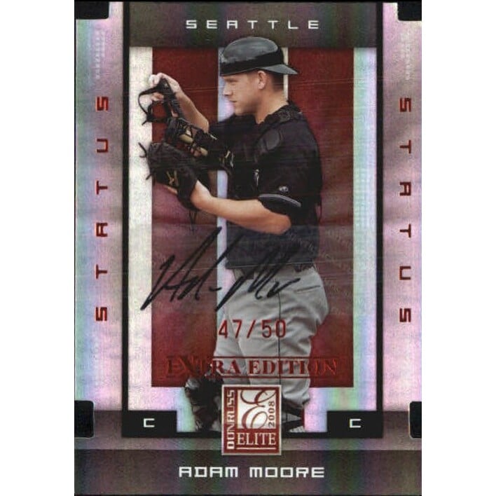2008 Donruss Elite Extra Edition Signature Status #5 Adam Moore/50. rookie card picture