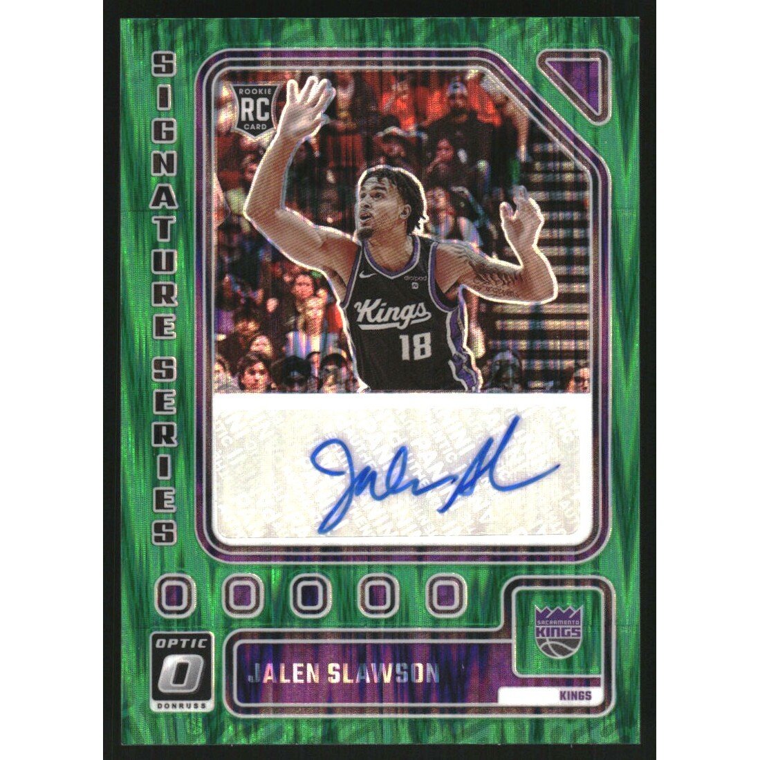2023-24 Donruss Optic Signature Series Green Shock #36 Jalen Slawson. rookie card picture
