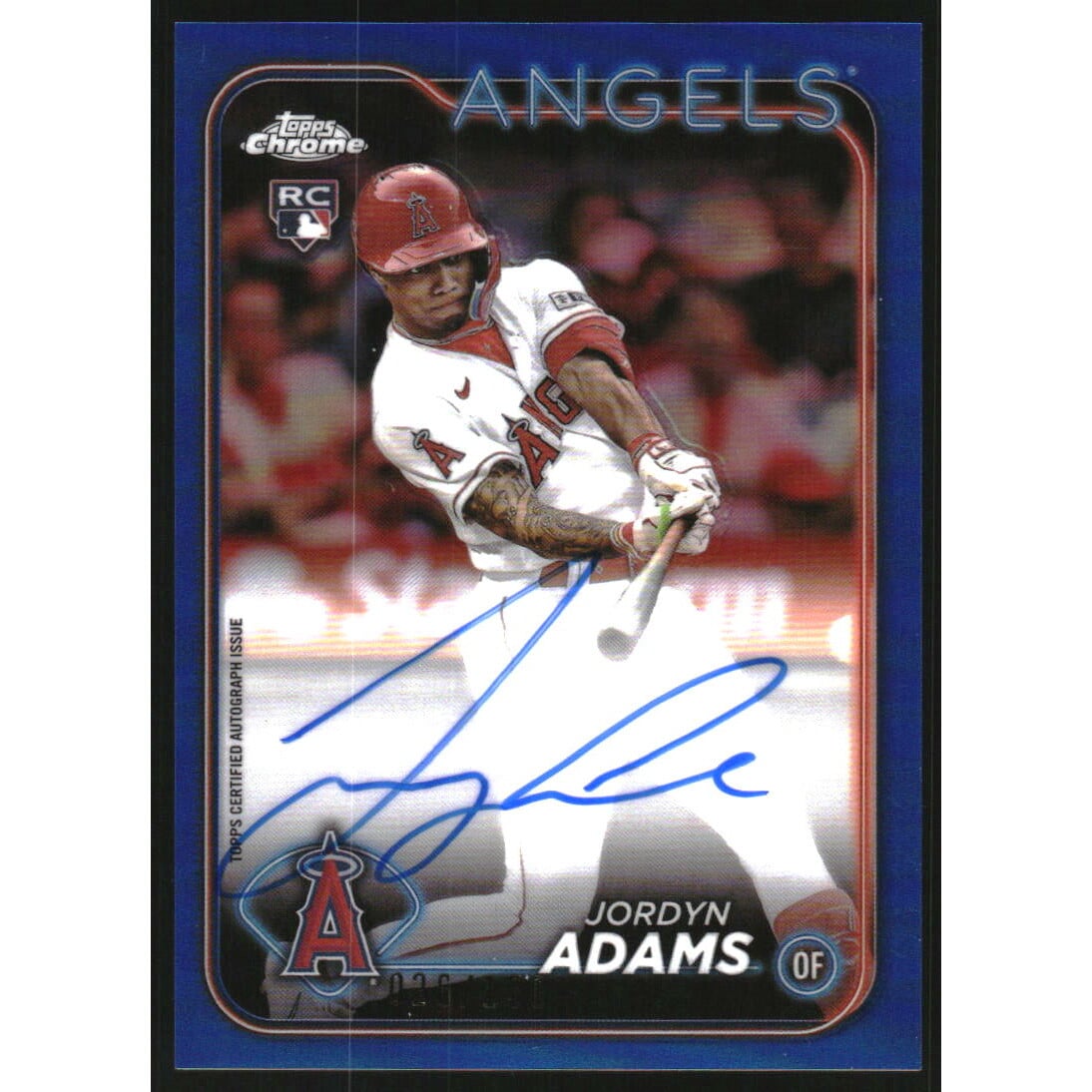 2024 Topps Chrome Rookie Autographs Blue Refractors #RAJA Jordyn Adams. rookie card picture