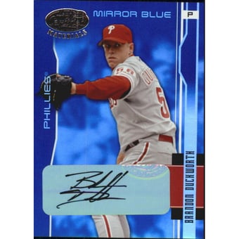 2003 Leaf Certified Materials Mirror Blue Autographs #144 Brandon Duckworth/50