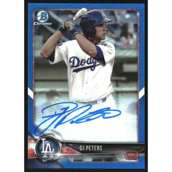 2018 Bowman Chrome Prospect Autographs Blue Refractors #CPADP DJ Peters