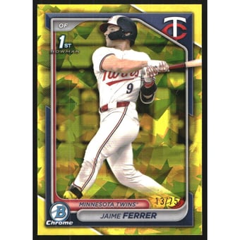 2024 Bowman Chrome Draft Sapphire Yellow Refractors #BDC167 Jaime Ferrer