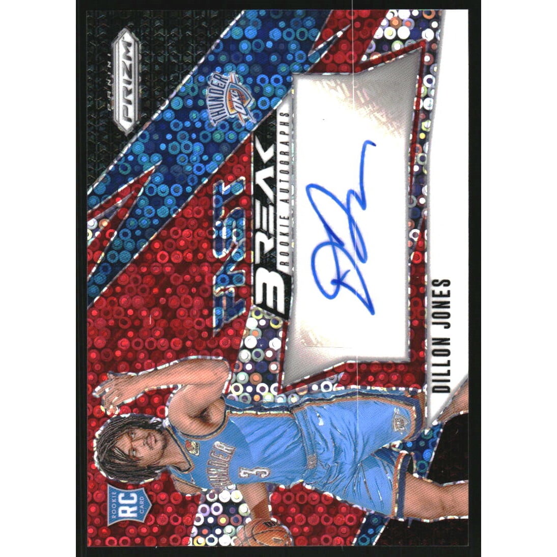 2024-25 Panini Prizm Fast Break Rookie Autographs Red #12 Dillon Jones. rookie card picture