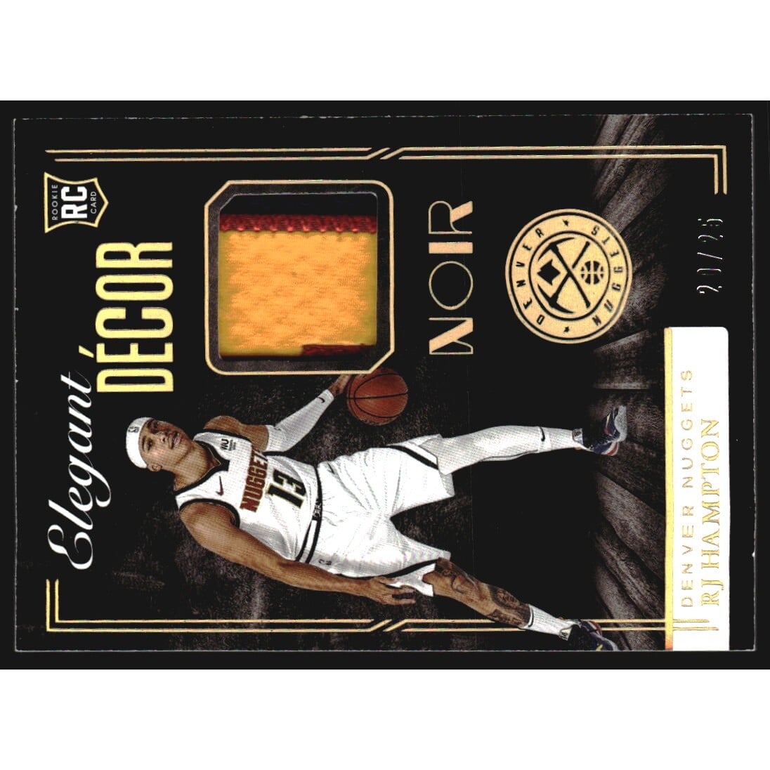 2020-21 Panini Noir Elegant Decor Rookie Jerseys Prime #22 RJ Hampton