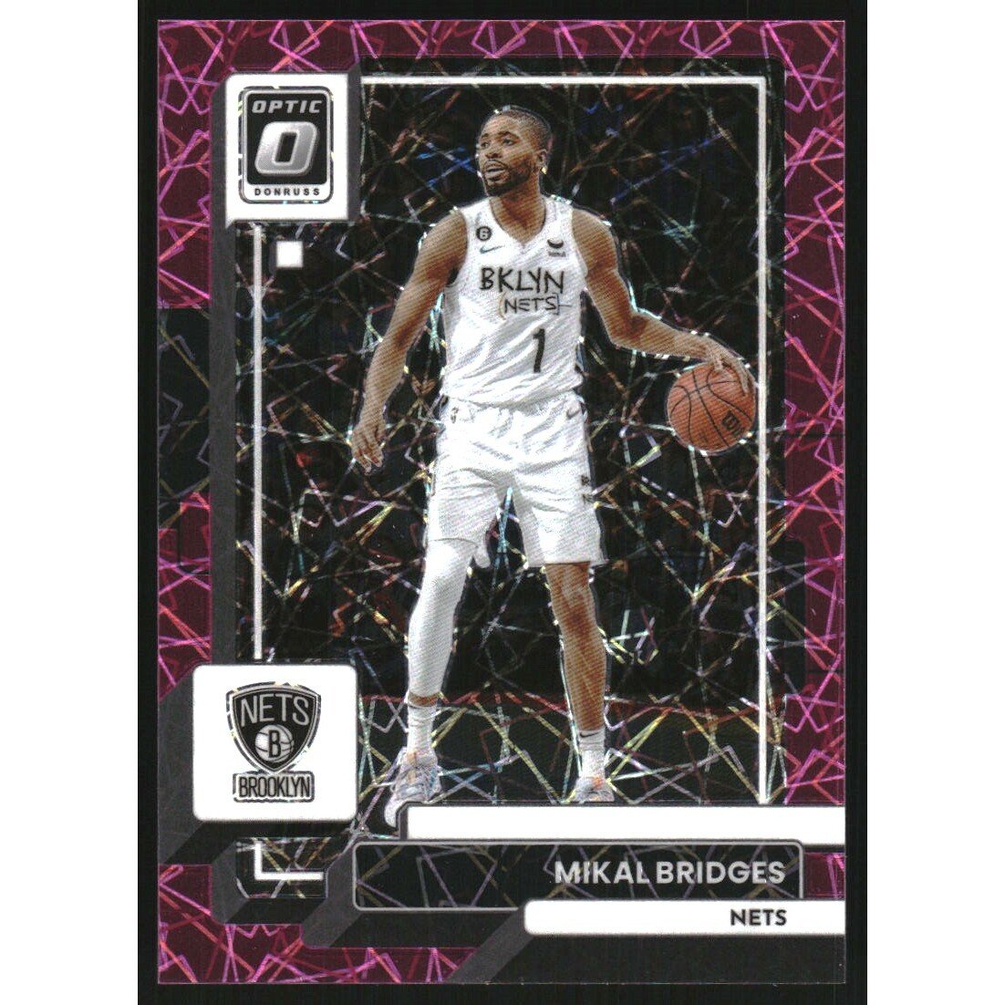 2022-23 Donruss Optic Pink Velocity #108 Mikal Bridges. rookie card picture