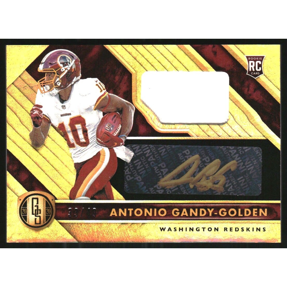 2020 Panini Gold Standard Rookie Jersey Autographs Prime #240 Antonio Gandy-Golden. rookie card picture