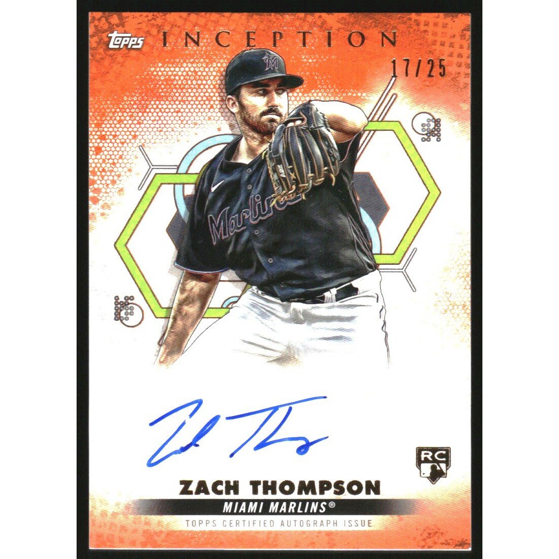 2022 Topps Inception Rookie and Emerging Stars Autographs Orange #BRESMTH Zach Thompson. rookie card picture