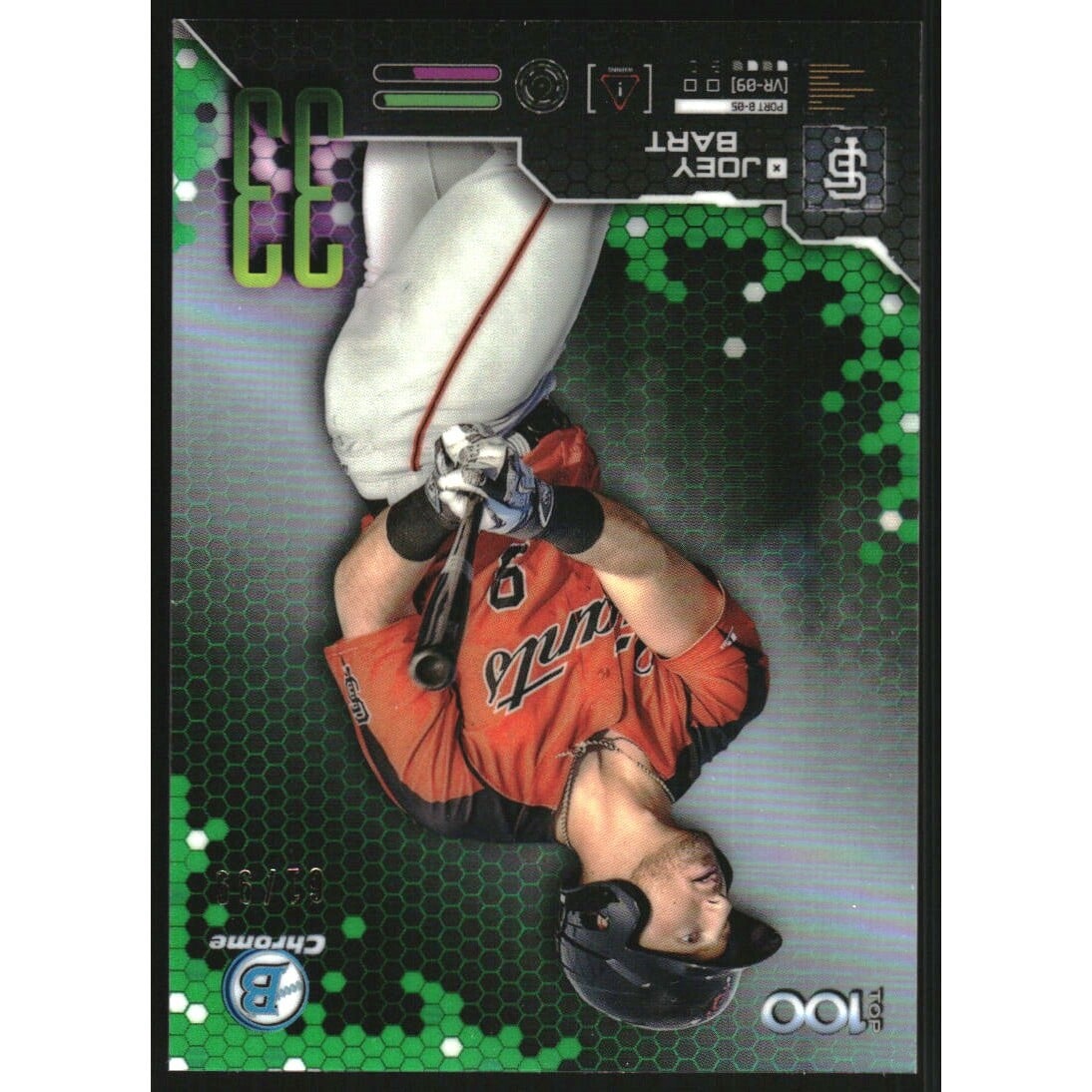2019 Bowman Chrome Scouts Top 100 Green Refractors #BTP33 Joey Bart. rookie card picture