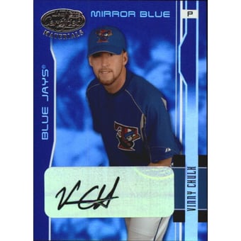 2003 Leaf Certified Materials Mirror Blue Autographs #194 Vinny Chulk/50