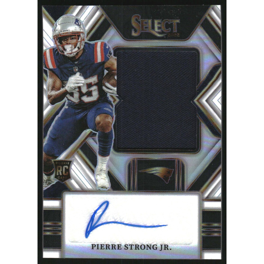 2022 Select Jumbo Rookie Signature Swatches Prizm White #41 Pierre Strong Jr. 2022 Select Jumbo Rookie Signature Swatches Prizm White #41 Pierre Strong Jr.