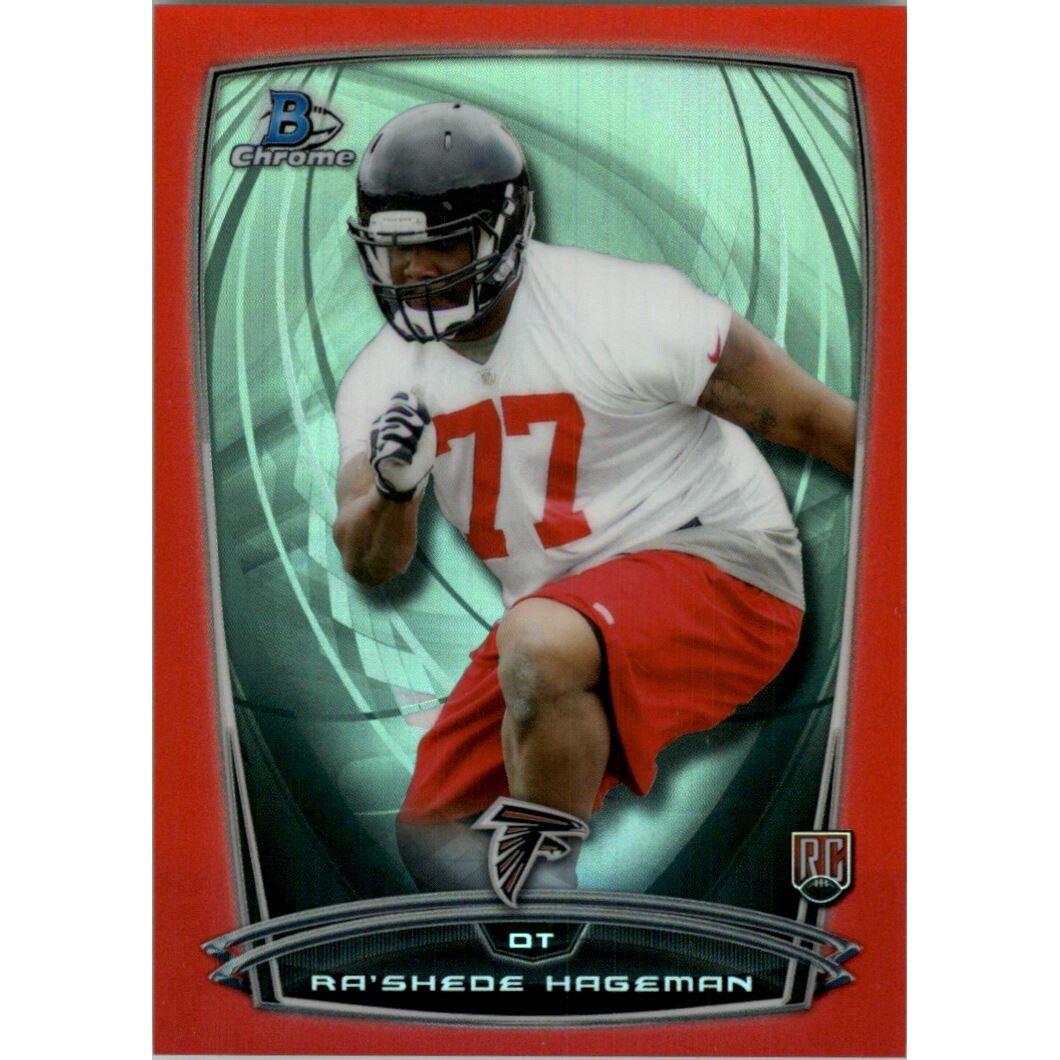 2014 Bowman Chrome Red Refractors #118 Ra'Shede Hageman. rookie card picture